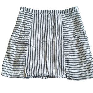 Cooperative Off White & Blue Striped Mini Skirt Sz S